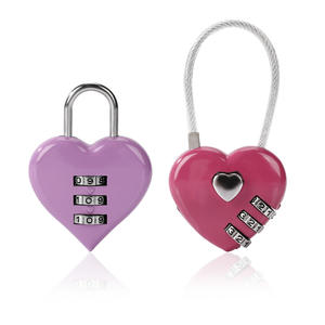 กล่องล็อคความรักสำหรับการเดินทางพร้อมกุญแจสายเคเบิลผสมสังกะสีโลหะผสมเพื่อความปลอดภัยในการเดินทาง - Product Image 2