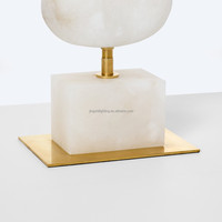 Lampe de table décorative de luxe en albâtre naturel chambre à coucher chevet salon hôtel champignon éclairage de table de bureau