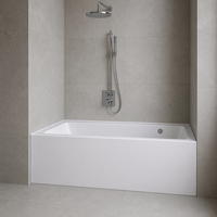 Taille 60 "x 32" Alcove Baignoire à remous en acrylique moderne Jupe simple Tablier Portable Trempage Bain à remous pour salle de bain
