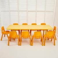 Ensemble de tables et chaises rectangulaires modernes en bois ignifuge pour salles de classe, garderies et maternelles, durables pour enfants