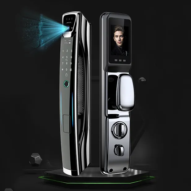 Fully Automatic Lock Qleung S937MAX Fingerprint Password IC Card Face Recognition Camera Door Lock