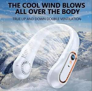 Ventilador de Cuello Recargable al por Mayor con Pantalla Digital, Cinco Velocidades, Portátil, Sin Aspas, para Uso en Coche en Verano - Product Image 5