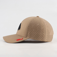 Casquette de baseball perforée au laser, broderie personnalisée, résistante à l'eau, respirante, séchage rapide, pour sports de plein air, fabrication en usine