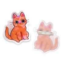 Pin Bros Akrilik Plastik Desain Kartun Transparan Harga Murah dengan Logo Cetak Kustom