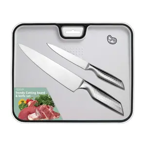3 in 1 Kitchen Set Schneidebrett Multifunction custom Cutting Boards Meat Set with Knives Set Plastic Chopping Board