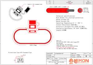 12AWG PVC dây màu đỏ 32V không thấm nước giữ cầu chì nhựa vừa giữ cầu chì - Product Image 5
