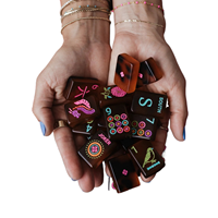 Jeu de Mahjong en Acrylique Plastique Personnalisé de Luxe Série Tortoise Happy pour 4 Joueurs – Divertissement Adulte