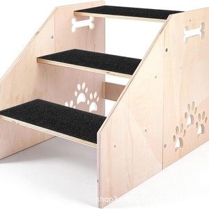 Escalera de madera transfronteriza para perros, escalera auxiliar de interior para gatos y perros, escalones para mascotas, escalera de madera para perros - Product Image 1
