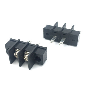 Deyconn tiêu chuẩn Mỹ Barrier Series 2 Pin ph10.0mm Đen Brass khối thiết bị đầu cuối hàng rào loại ear piercing Hàn 250VAC 8A - Product Image 2