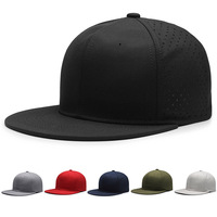 Casquette ajustée perforée au laser imperméable vierge, style hip-hop, 6 panneaux, fermeture snapback – Grande Vente