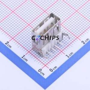 USB-U212-BWS USB Connector Bent Lead Through Hole Connector Type-A USB 2.0 Female Right Angle Insert - Product Image 1