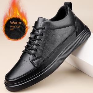 Zapatos de Cuero Genuino de Color Sólido para Hombre, Nueva Tendencia de Moda de Primavera y Otoño, Transpirables, con Cierre de Cordones, Suela Suave, Deportivos Casuales - Product Image 3