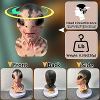 Masque Alien Effrayant en Latex Réaliste, Masques Visage OVNI pour Halloween, Anniversaire, Noël, Carnaval, Cosplay, Accessoires de Fête, Écologique et Réutilisable
