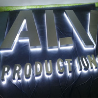 Lettres LED 3D en acier inoxydable miroir argenté, logo rétroéclairé, lettres personnalisées, enseigne LED personnalisée, lettres LED