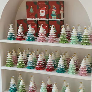 AIKUN Decoration Creative Christmas Tree Scented Candles Handmade Aromatherapy Xmas Candle <b>Gift</b> <b>Box</b> Home Party Wholesale - Product Image 4