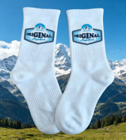 Chaussettes de sport tricotées de haute qualité, impression numérique par transfert thermique, respirantes, résistantes à l'usure, en polyester. Printemps unisexe pour l'extérieur