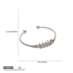 Bracciali alla Moda Personalizzabili, Stili a Filo Intrecciato, Bracciali Aperti e a Forma Rotonda con Aspetto Metallico Misto - Product Image 3