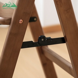 <span class=keywords><strong>Tabouret</strong></span> pliant en <span class=keywords><strong>bambou</strong></span> naturel Wayon, design échelle à 3 marches avec renforts métalliques, gain de place pour le rangement dans la chambre - Product Image 3