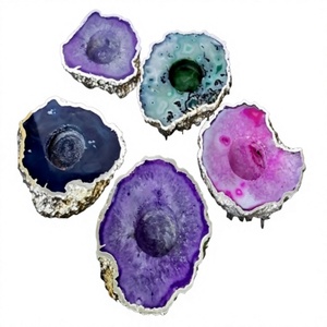 Wholesale Religious Polished Agate Onyx Stone Candle <b>Holders</b> Silver Electroplated Decorative Pattern Home Decor Wedding Gift - Product Image 1