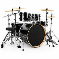 Özelleştirilebilir Fabrikadan Doğrudan 5 Davul 4 Zil Profesyonel Metal Akustik Davul Seti Müzik Okulu Eğitimi İçin Tam Set