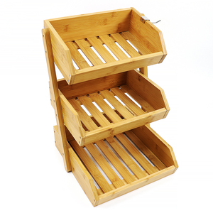 Cesto di frutta in bambù per bancone da cucina-<span class=keywords><strong>portafrutta</strong></span> a 3 livelli per bancone, supporto per frutta in legno Extra Large - Product Image 2