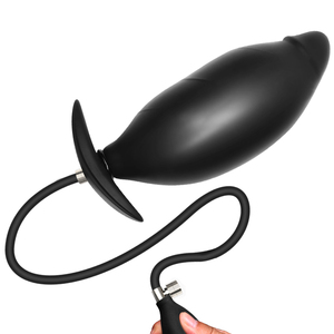 Dildo <span class=keywords><strong>Anal</strong></span> de Silicona para Adultos Butt <span class=keywords><strong>Plug</strong></span> Negro Inflable Estimulador de Ano Grande Producto Sexual para Hombres y Mujeres - Product Image 1