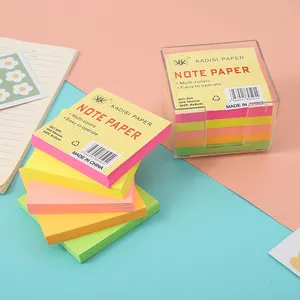 Atacado personalizado memorando almofadas colorido papel cubos não viscoso nota pad papel bloco memorando cubos
