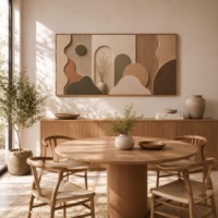 Tableau mural moderne horizontal imprimé HD sur toile écologique, style Wabi-Sabi Bohème Minimaliste, pour la décoration de tête de lit de chambre