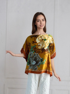 新しいファッションサテンプリントトッププラスサイズアフリカ服日焼け止めブラウス女性服 - Product Image 5
