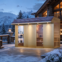 Sauna extérieur moderne en bois durable toutes saisons avec système de chauffage rapide à commande numérique – Cabine de bien-être haut de gamme pour jardin