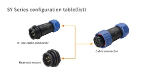 Connector 2 High Cost-performance Weipu IP67 5A AC/DC Nylon66 Waterproof Cable 2 3 4 5 7 9 Pin Female Connector