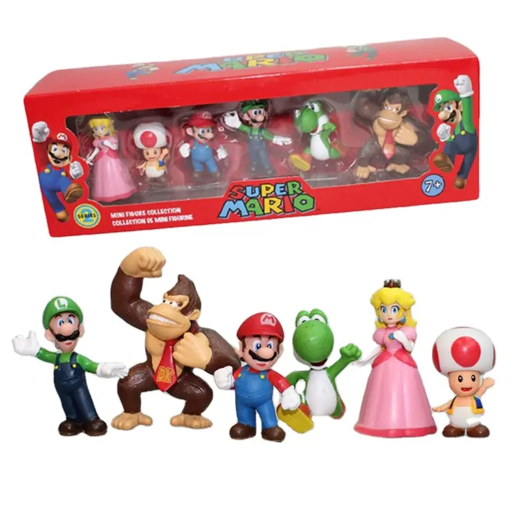 6x Super Mario Mini Figur Süße Spielzeugpuppe Actionfiguren Sammlung Geschenk 