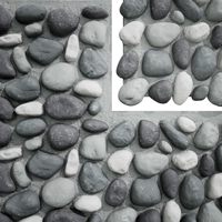 Panneaux muraux en PU imperméables imitation galets de rivière, revêtements décoratifs en pierre pour façade de jardin