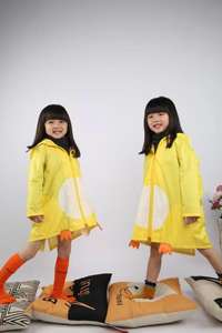 Pingüino poliéster niños capa de lluvia al aire libre impermeable niños Poncho ligero Pu impermeable para bebé de jardín de infantes - Product Image 4