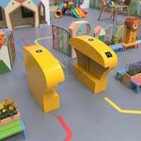 Portillon pivotant de sécurité renforcée pour maternelle avec lecteur de carte RFID – Barrière d'accès sécurisée pour enfants