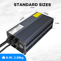 Chargeur de batterie 14,6 V 100 A 2000 W pour trottinette électrique, sortie DC, certifié CE ROHS FCC SAA, matériau ABS/PC ignifuge, garantie 1 an