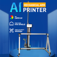Printer AI 3D 2 dalam 1, Printer UV kaca keramik logam terintegrasi untuk pencetakan dinding & Lantai