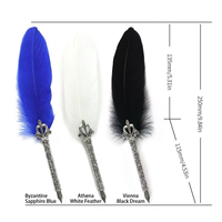 Stylo plume vintage noir pour calligraphie et dessin DIY - Fournitures d'écriture multifonctions avec plume d'oie