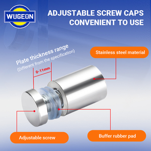 Vis à tête fendue entièrement filetées en acier inoxydable Wugeon pour verre publicitaire, clous décoratifs pour miroirs, <span class=keywords><strong>fixations</strong></span> acryliques - Product Image 2
