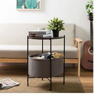 Meubles de salon modernes en métal et MDF avec plantes vertes, table basse et meuble TV blancs réglables pour usage quotidien au bureau et à la maison