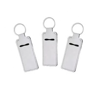 Porte-clés porte-baume à lèvres blancs vierges pour sublimation personnalisée DIY, forme mince