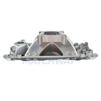 Collecteur d'admission en aluminium satiné usiné CNC MATCHWAY New High Rise 3000-5000 pour moteur Vortec Small Block à simple plan pour Chevy SBC
