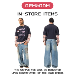 Pantalones Vaqueros Casuales <span class=keywords><strong>de</strong></span> Pierna Ancha Recta para <span class=keywords><strong>Hombre</strong></span>, Estilo Urbano Americano 2026, <span class=keywords><strong>con</strong></span> Degradado y Efecto <span class=keywords><strong>de</strong></span> Tinta Salpicada, Desgastados - Product Image 2