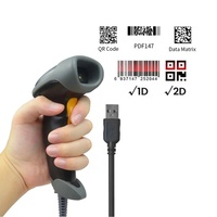 Lecteur de codes-barres portable robuste USB filaire 2D CMOS avec détection automatique PDF417 Data Matrix 1D QR Code, certifié CE FCC, en stock