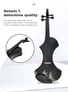 Usine en gros de qualité sonore de qualité professionnelle violon électrique en épicéa massif 4/4 étudiant violon électrique