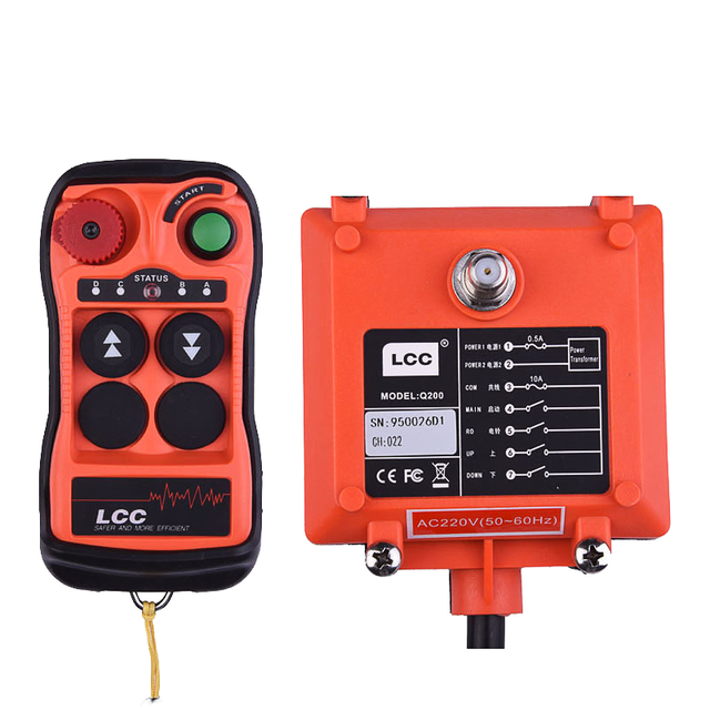 For Automatic Fixed Code 2 Button Single Speed Industrial Waterproof Wireless Crane Remote Control 110V-480V 150M