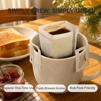 Sachets filtres à café jetables en tissu non tissé de qualité alimentaire à suspension par les oreilles pour l'emballage individuel du café