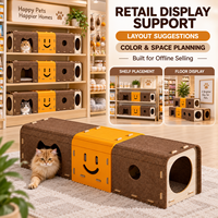 Tunnel modulaire personnalisé en feutre pour chat, maison interactive d'intérieur, tanière-lit pour animaux de compagnie, vente en gros OEM ODM