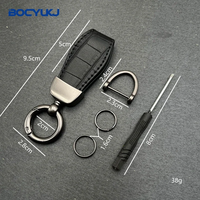 Porte-clés de voiture en cuir avec logo métallique pour BMW Mercedes VW Audi MINI Lamborghini Maserati, accessoires anti-perte