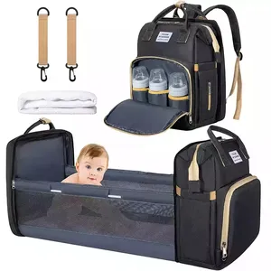 Waterproof organizer designer baby backpack diaper bag with changing station for mother baby travel beds